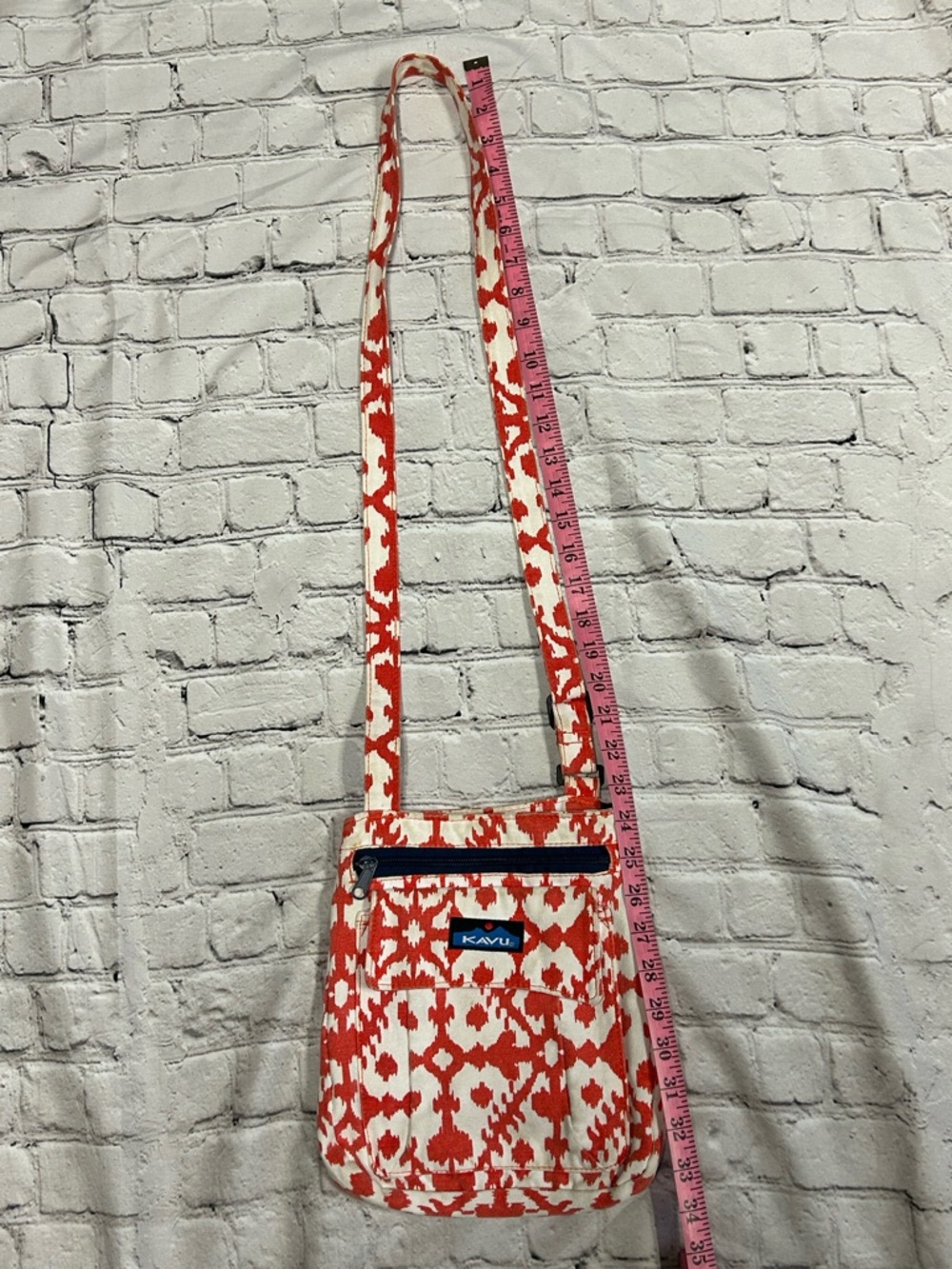 Kavu Red and White Patterned Crossbody Bag